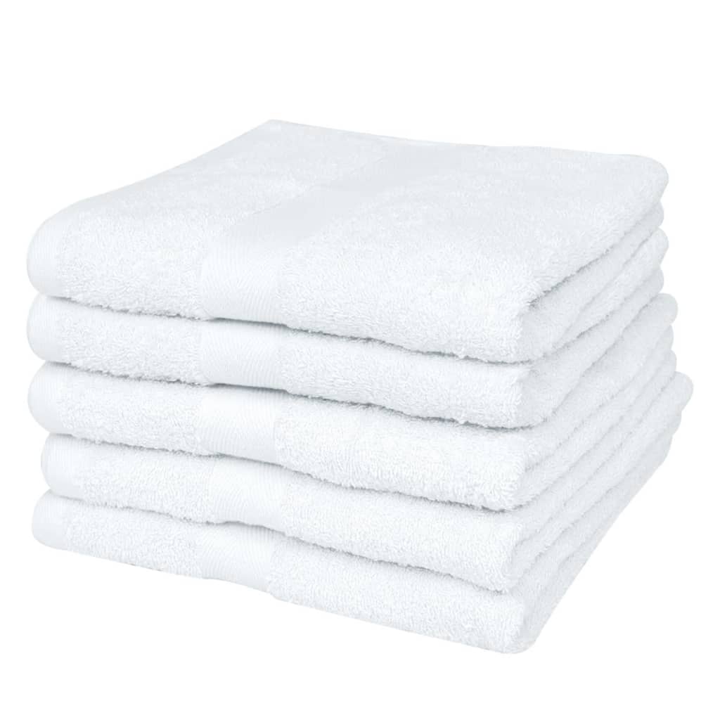 vidaXL Home Shower Towel Set 5 pcs Cotton 500 gsm 70x140 cm White