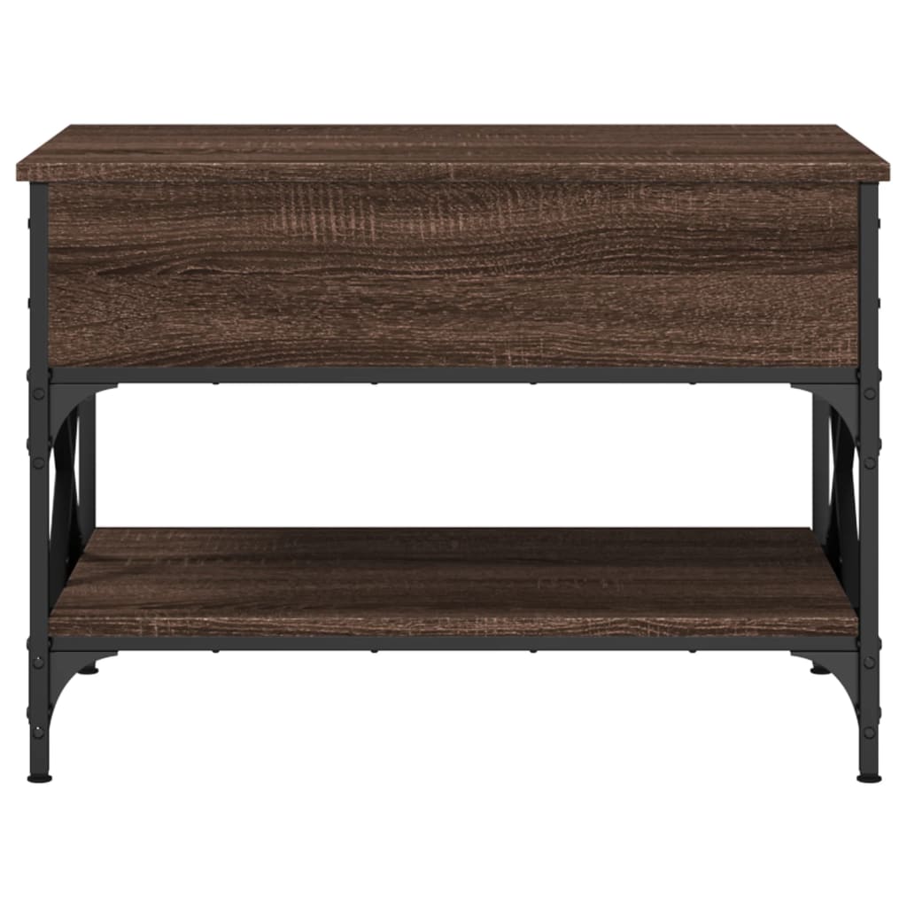 vidaXL Coffee Table Brown Oak 70x50x50 cm Engineered Wood and Metal