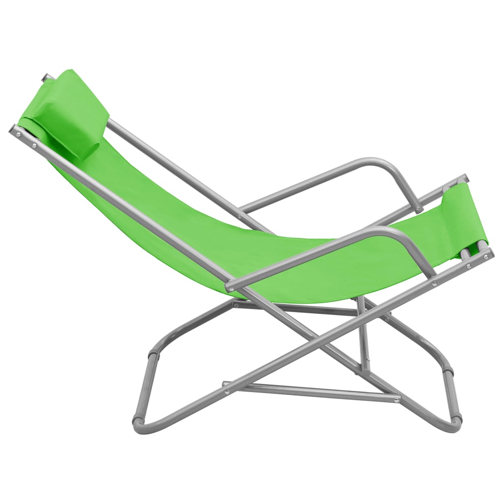 vidaXL Rocking Chairs 2 pcs Steel Green