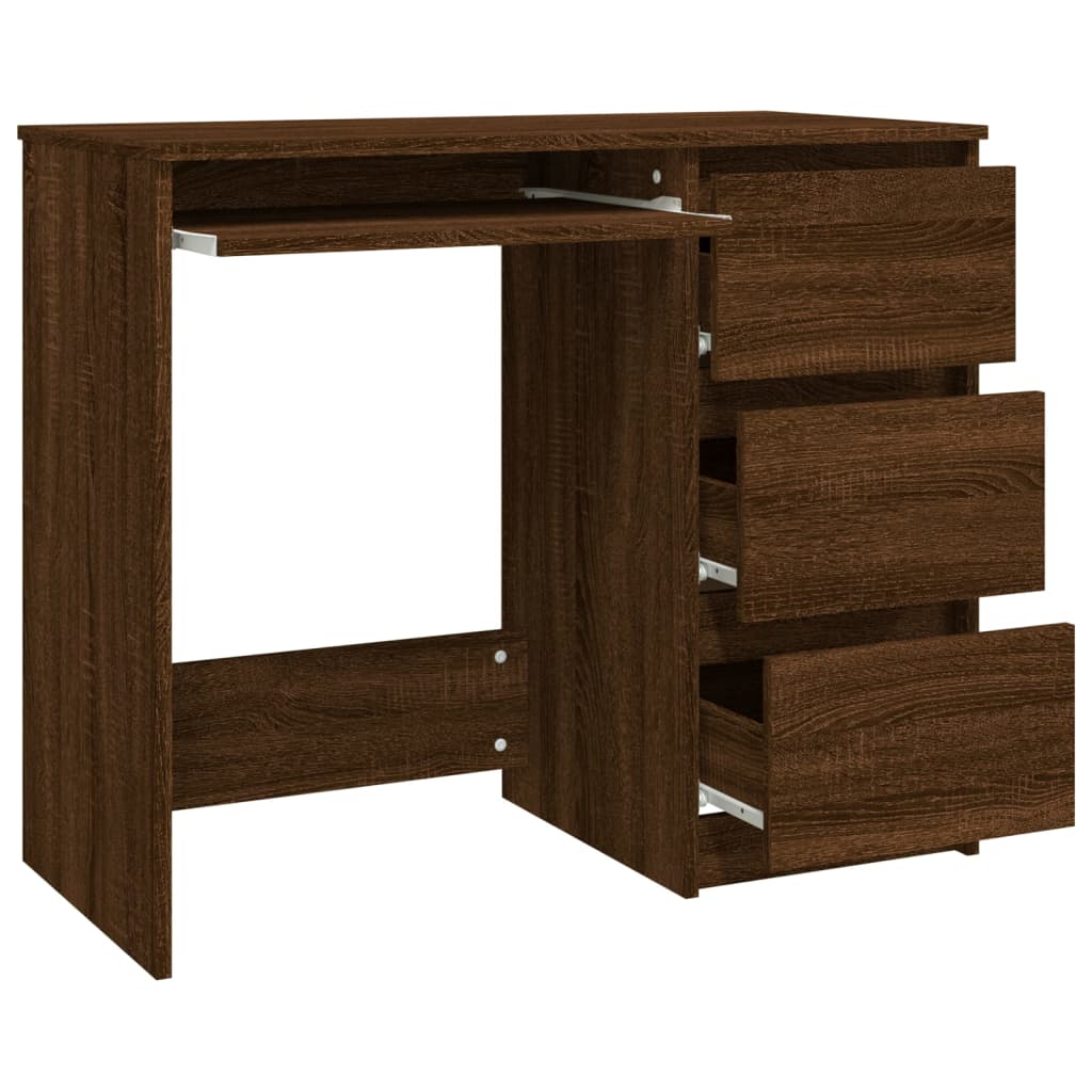 vidaXL Desk Brown Oak 90x45x76 cm Engineered Wood
