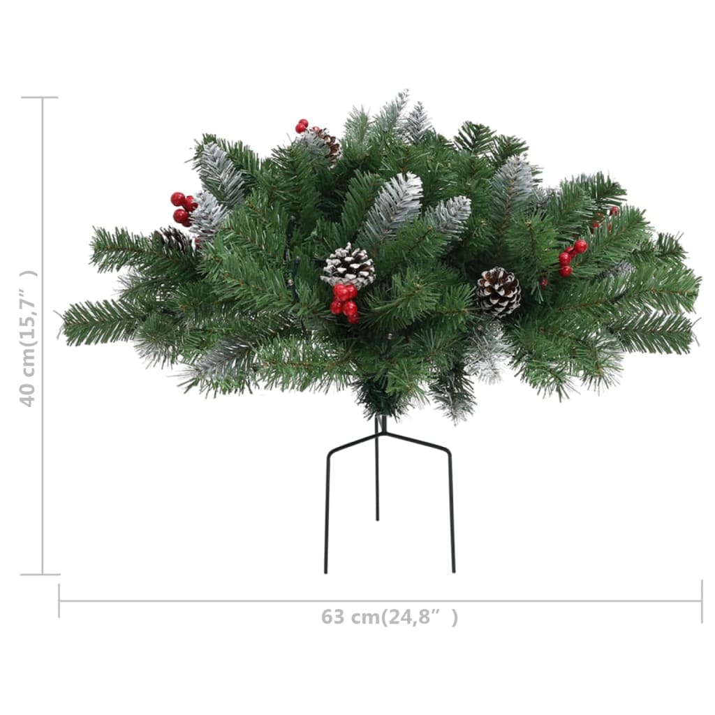vidaXL Artificial Pathway Pre-lit Christmas Tree Green 40 cm PVC