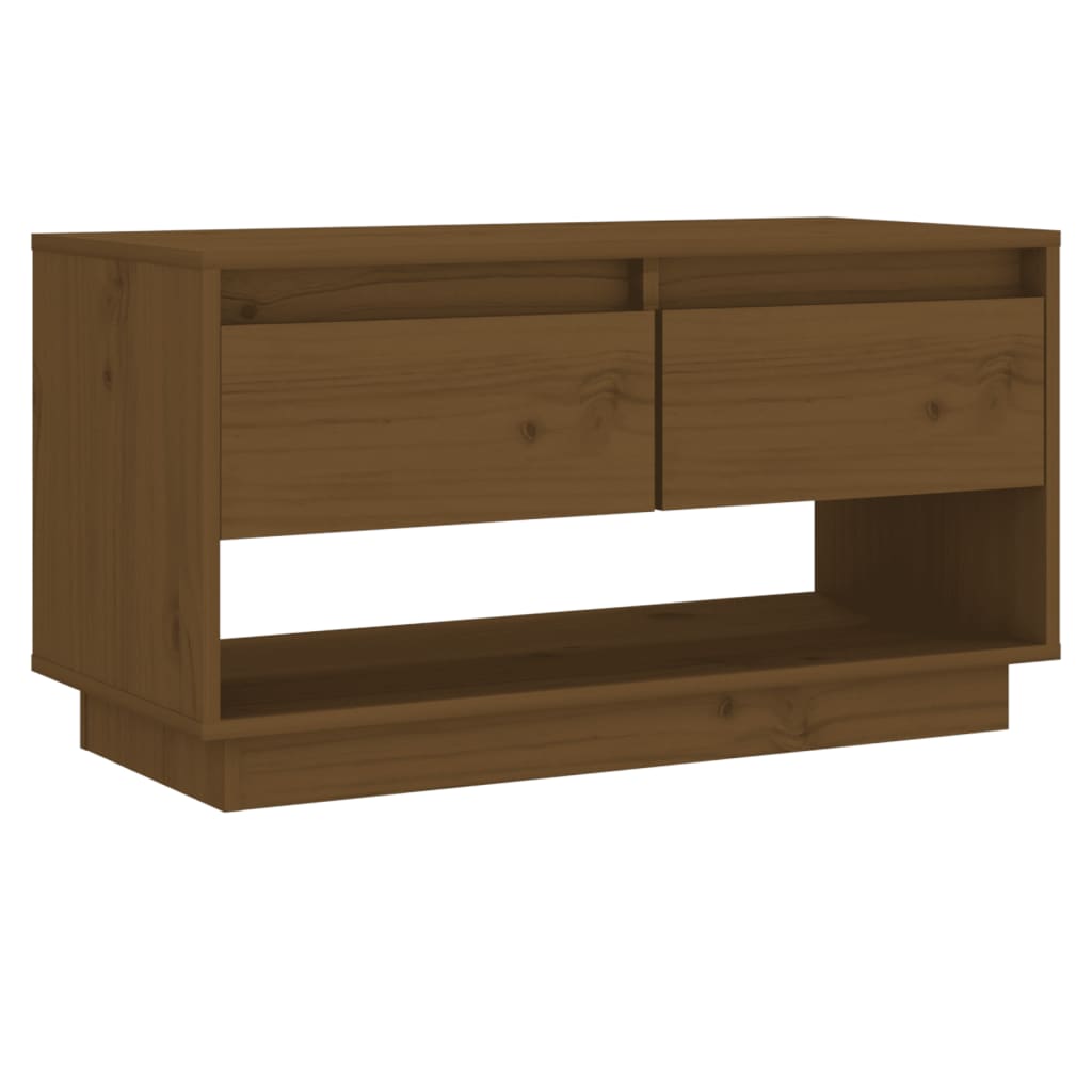 vidaXL TV Cabinet Honey Brown 74x34x40 cm Solid Wood Pine