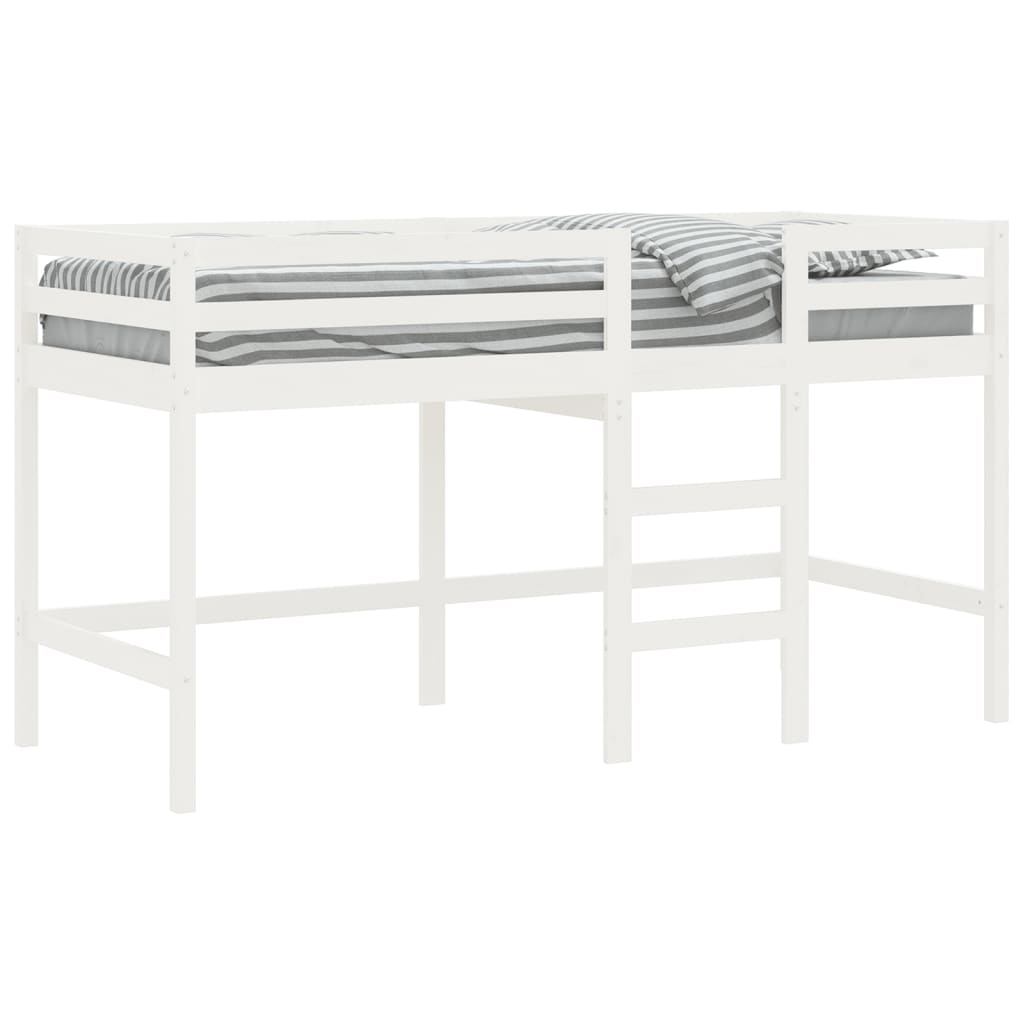 vidaXL Kids' Loft Bed with Ladder White 90x200 cm Solid Wood Pine