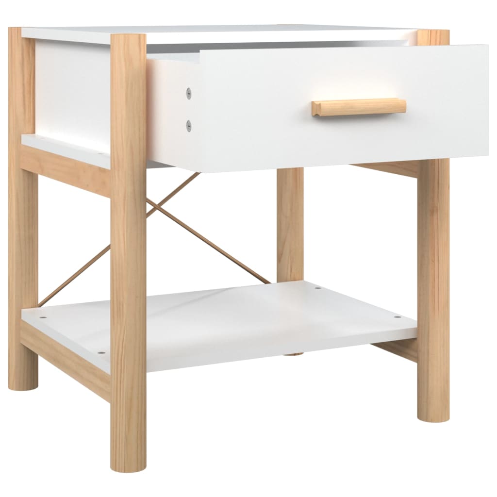 vidaXL Bedside Table White 42x38x45 cm Engineered Wood