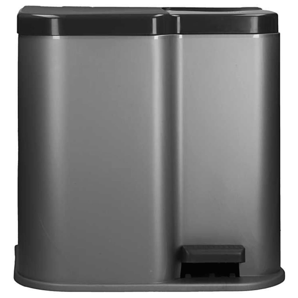 Curver Duo Pedal Bin Deco 15L with 6L Inner Buckets Light Grey