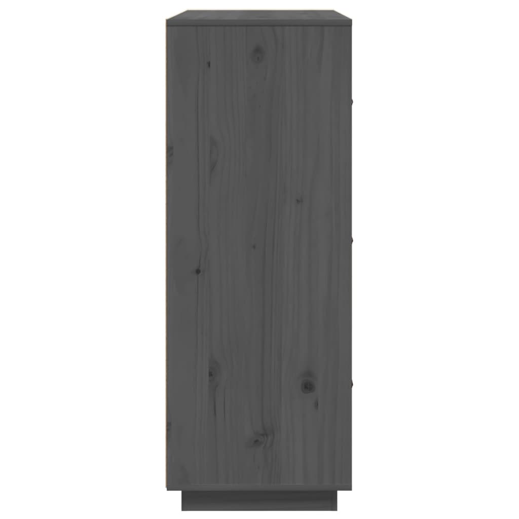 vidaXL Highboard Grey 67x40x108.5 cm Solid Wood Pine