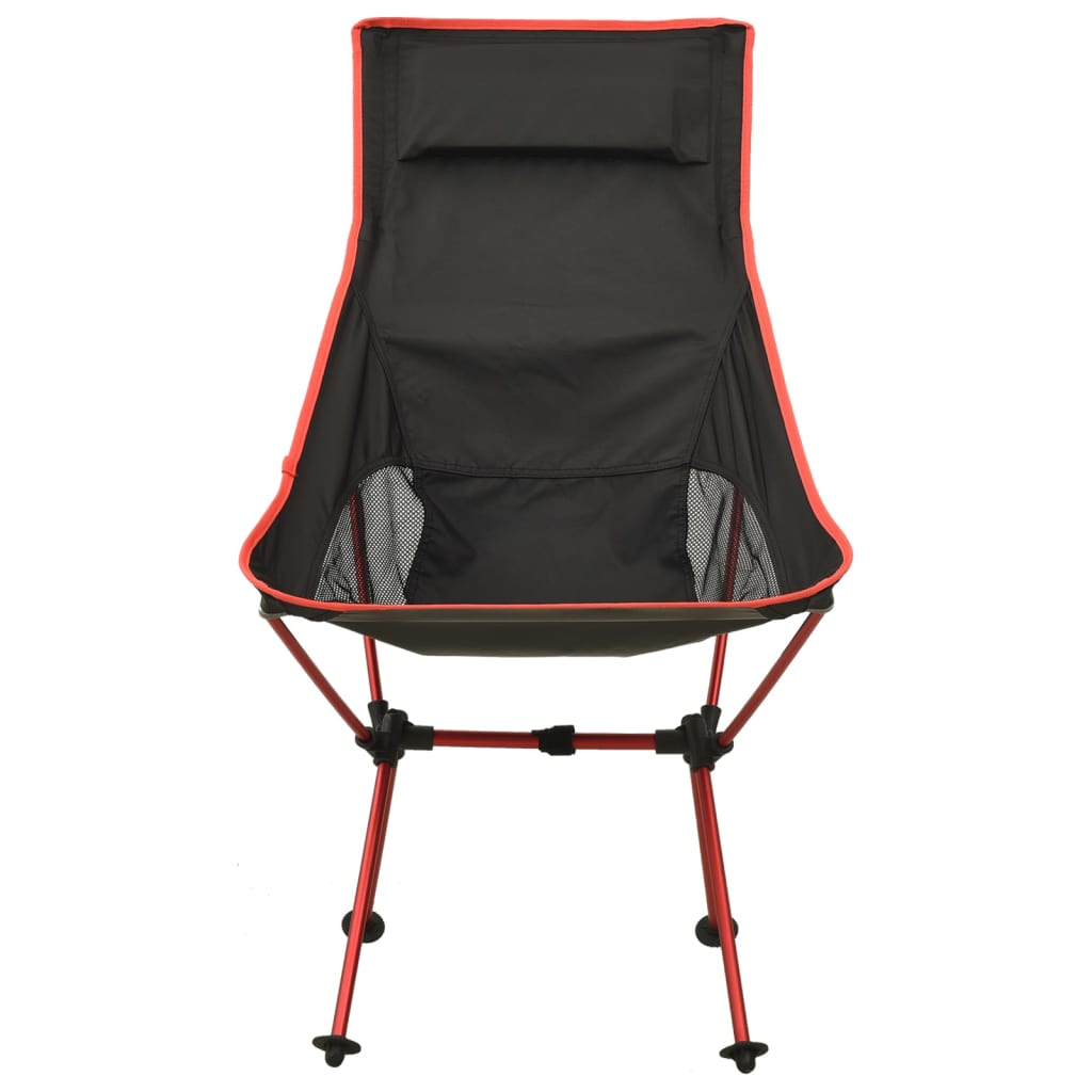 vidaXL Foldable Camping Chair PVC and Aluminium Black
