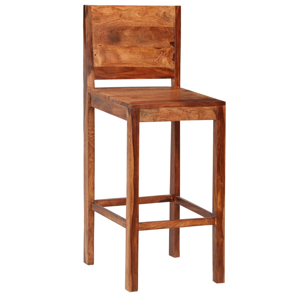 vidaXL Bar Chairs 2 pcs Brown Solid Sheesham Wood