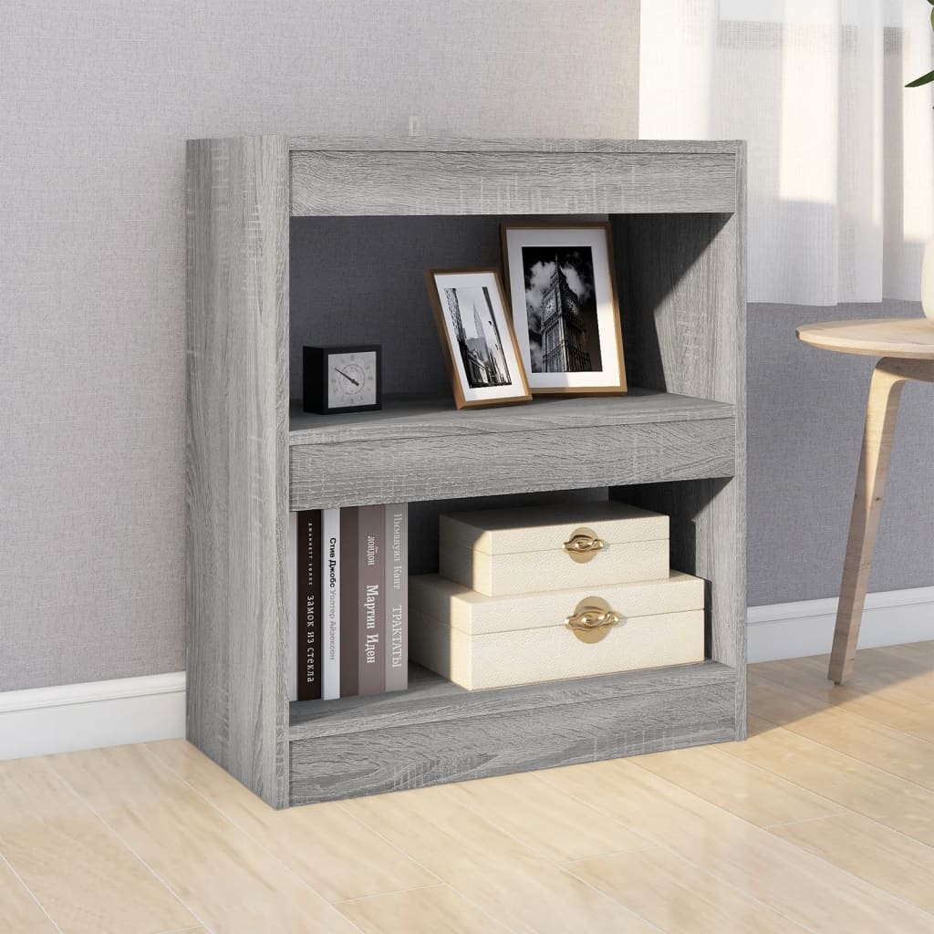 vidaXL Book Cabinet/Room Divider Grey Sonoma 60x30x72 cm