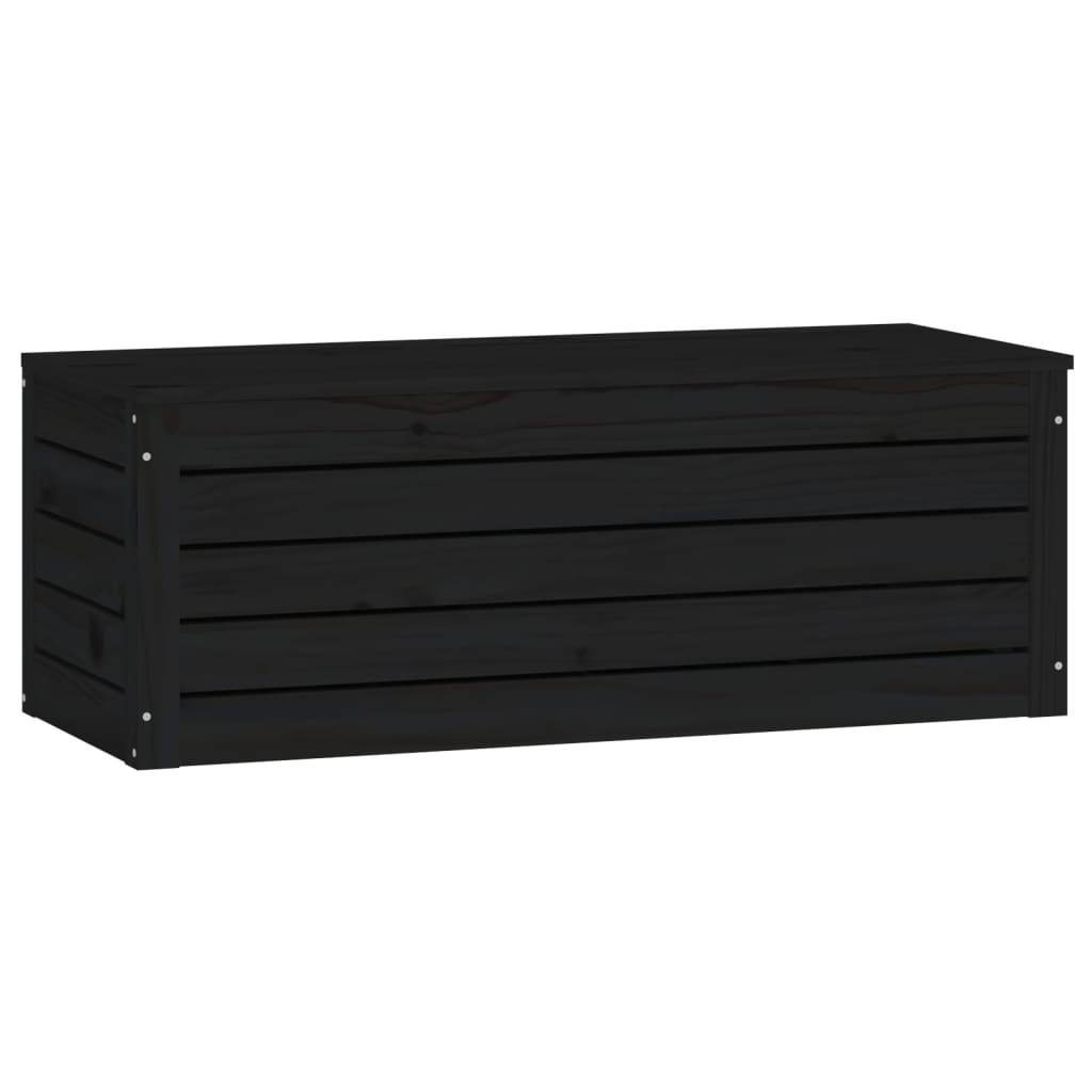 vidaXL Storage Box Black 89x36.5x33 cm Solid Wood Pine