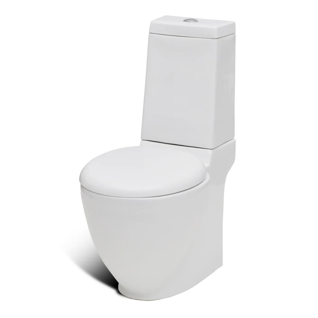 Stand Toilet & Bidet Set White Ceramic