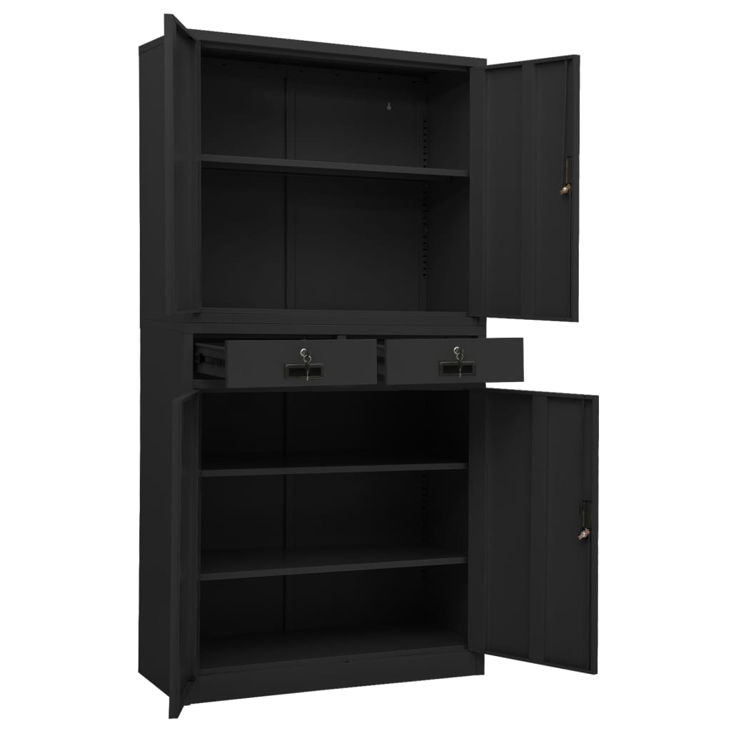 vidaXL Office Cabinet Anthracite 90x40x180 cm Steel