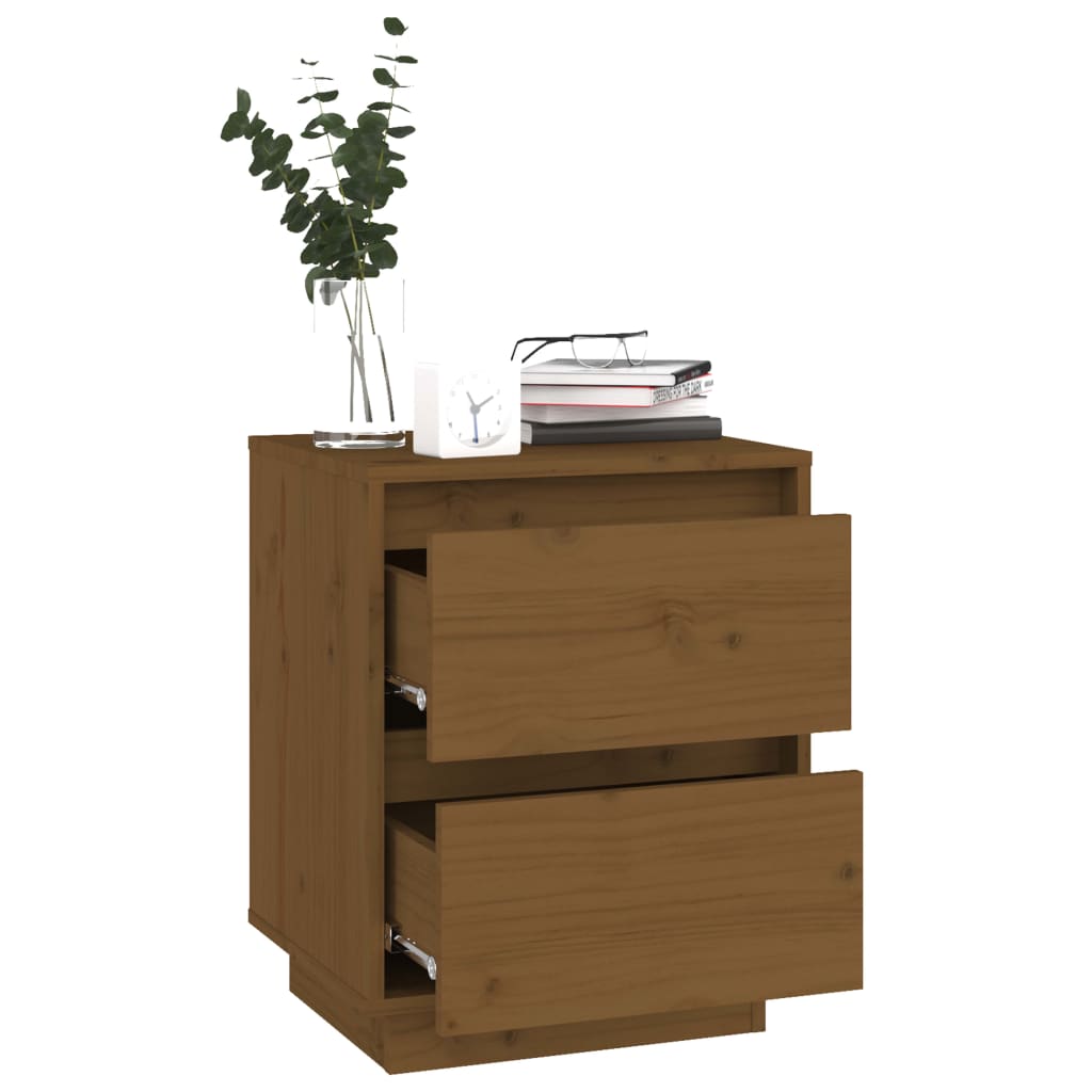 vidaXL Bedside Cabinet Honey Brown 40x35x50 cm Solid Wood Pine