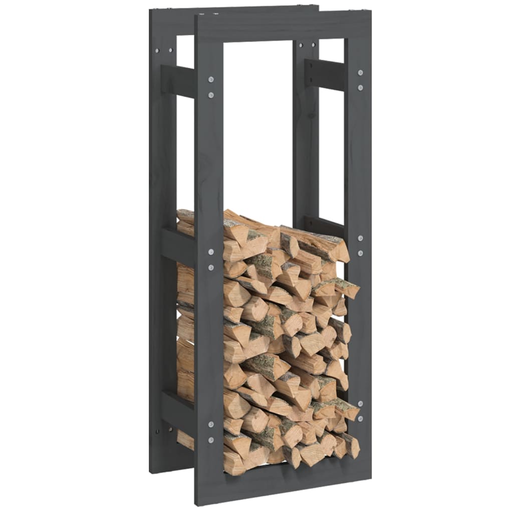 vidaXL Firewood Rack Grey 41x25x100 cm Solid Wood Pine