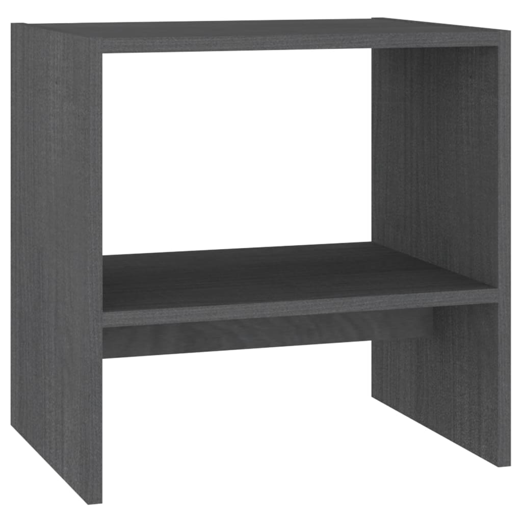 vidaXL Bedside Cabinet Grey 40x30.5x40 cm Solid Pinewood