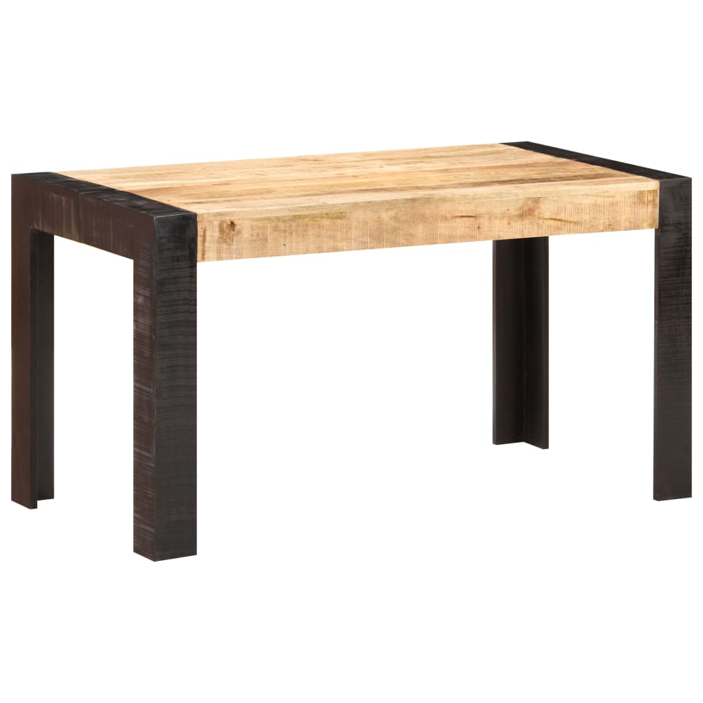 vidaXL Dining Table 140x70x76 cm Solid Rough Mango Wood