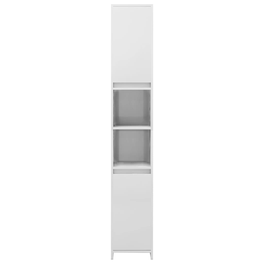 vidaXL Bathroom Cabinet High Gloss White 30x30x183.5 cm Engineered Wood