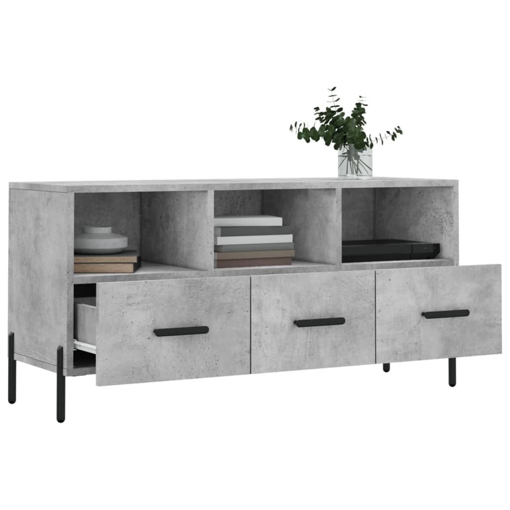vidaXL TV Cabinet Concrete Grey 102x36x50 cm Engineered Wood