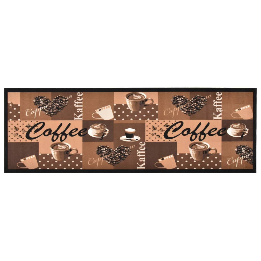 vidaXL Kitchen Carpet Washable Coffee brown 60x180 cm