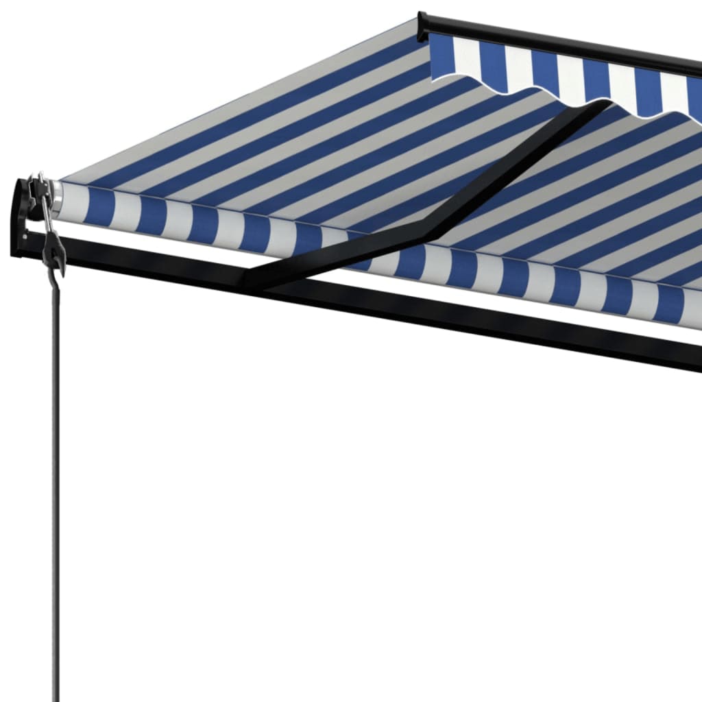 vidaXL Automatic Retractable Awning 450x350 cm Blue and White