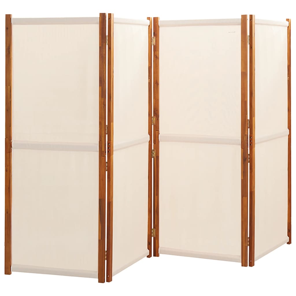 vidaXL 4-Panel Room Divider Cream White 280x180 cm