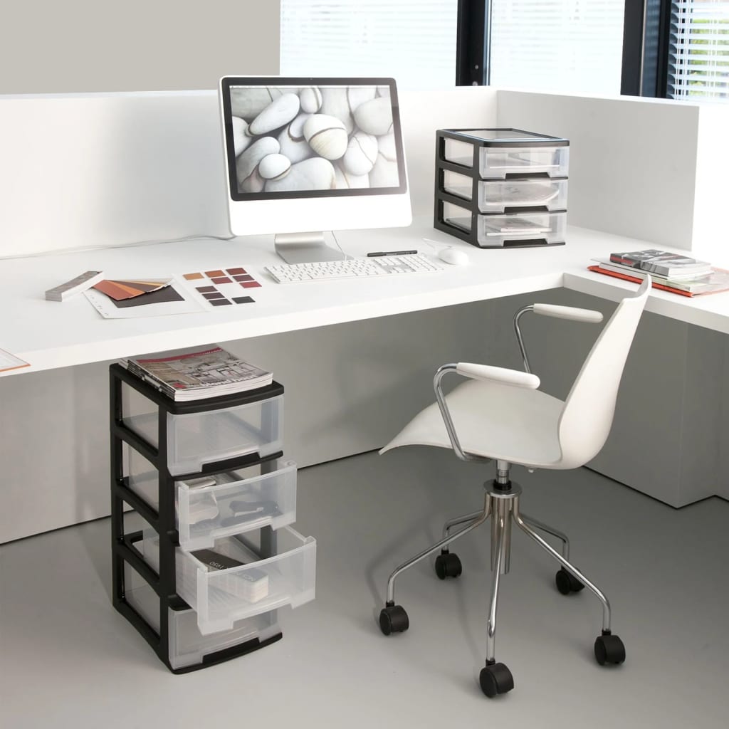 Curver Desk Drawer Cube Babel A4 3x5L Black and Transparent