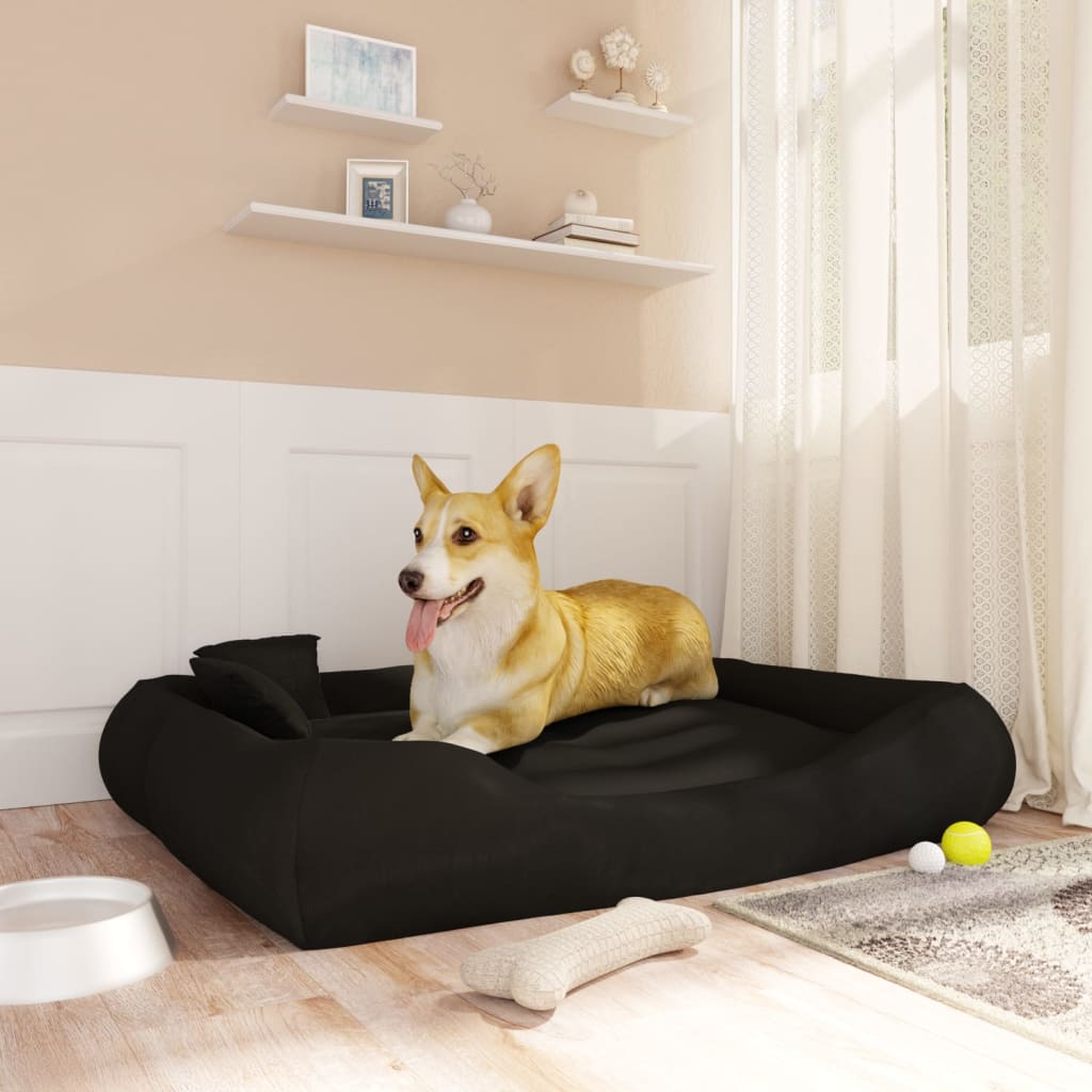 vidaXL Dog Cushion with Pillows Black 115x100x20 cm Oxford Fabric