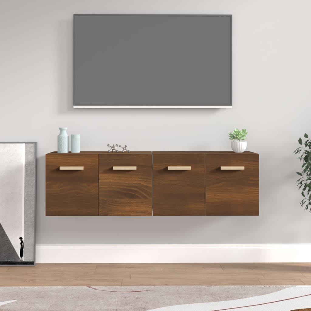 vidaXL Wall Cabinets 2 pcs Brown Oak 60x36.5x35 cm Engineered Wood