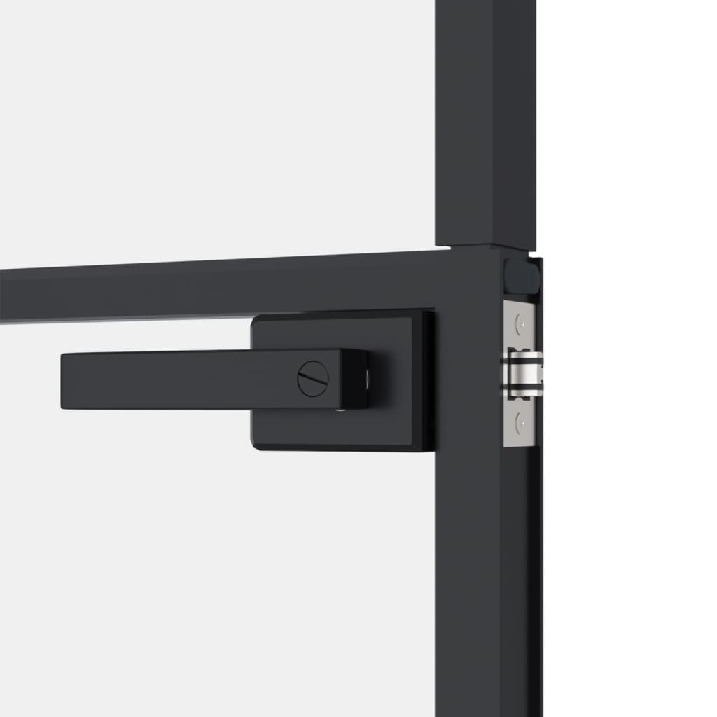 vidaXL Interior Door Black 83x201.5 cm Tempered Glass&Aluminium