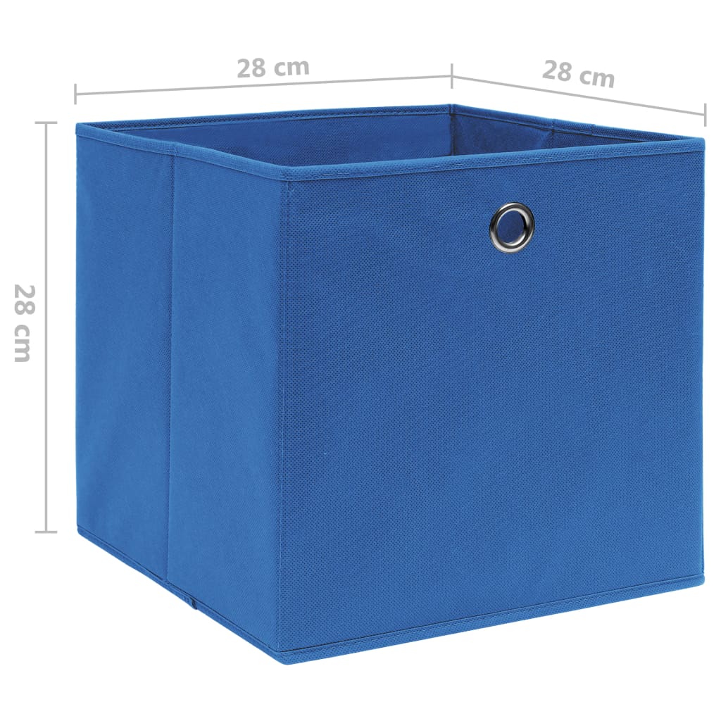 vidaXL Storage Boxes 10 pcs Non-woven Fabric 28x28x28 cm Blue