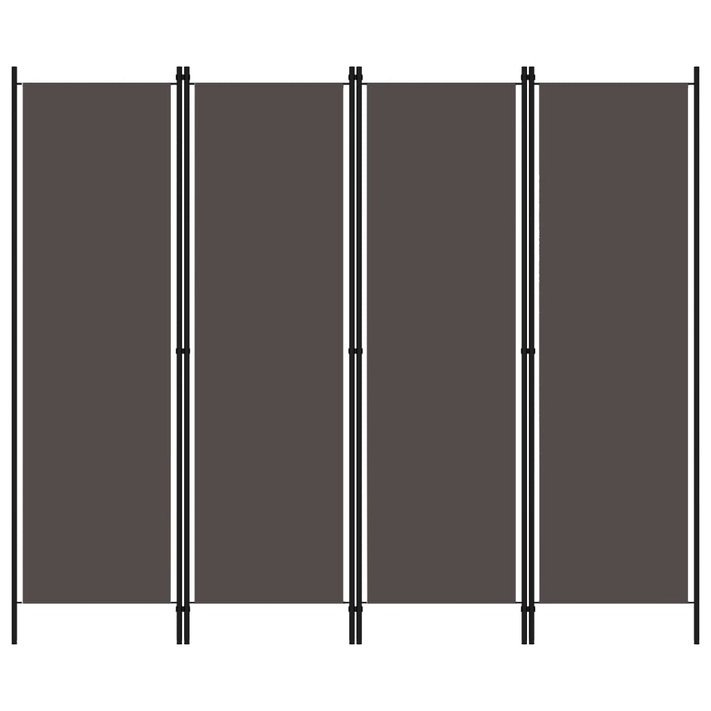 vidaXL 4-Panel Room Divider Anthracite 200x180 cm