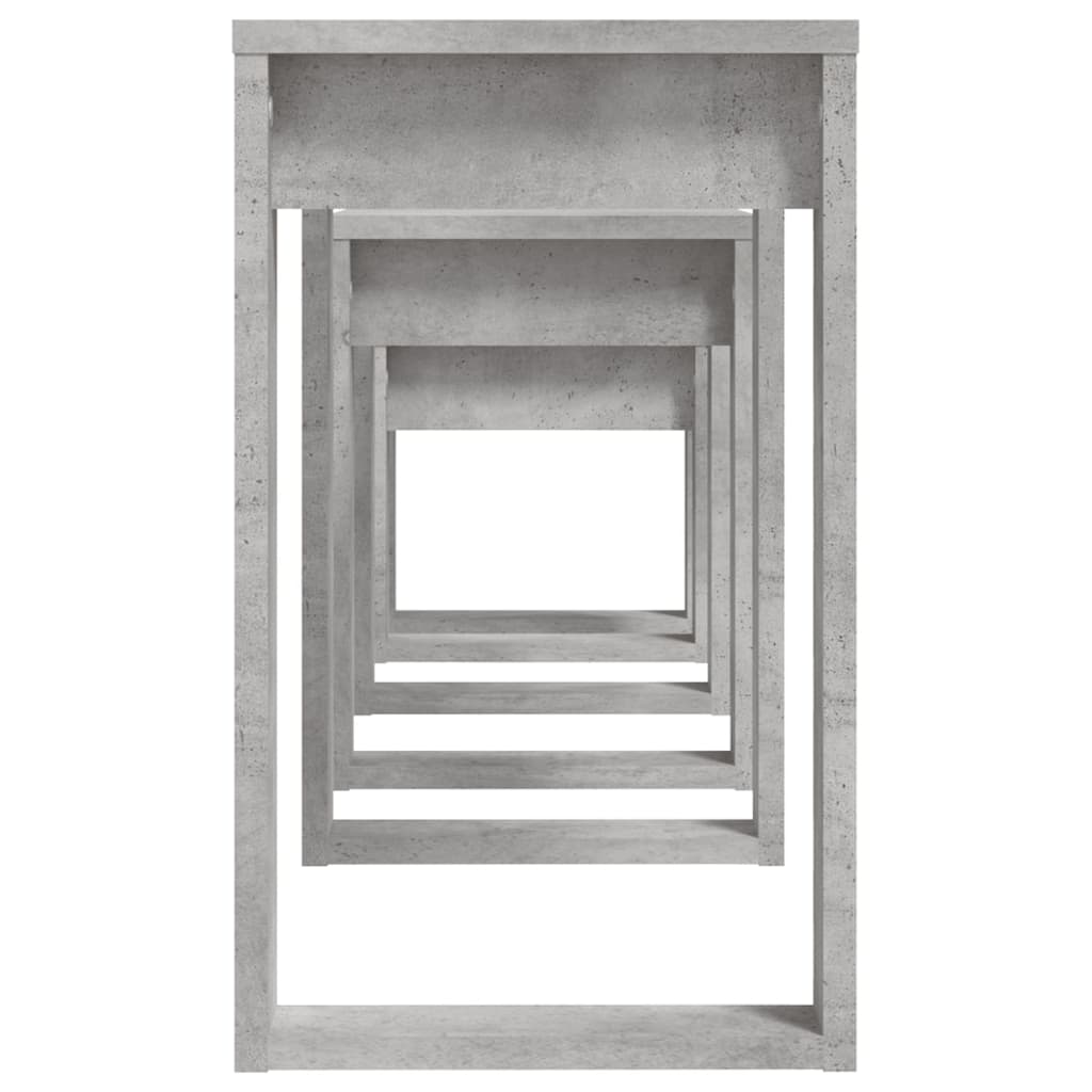vidaXL Nesting Tables 3 pcs Concrete Grey Engineered Wood
