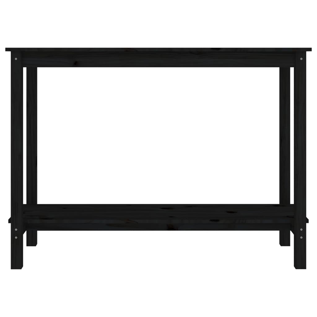 vidaXL Console Table Black 110x40x80 cm Solid Wood Pine