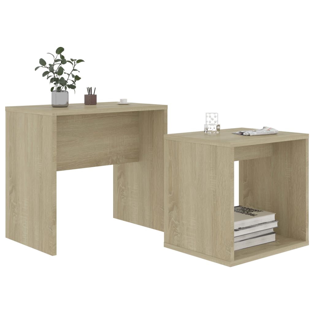 vidaXL Coffee Table Set Sonoma Oak 48x30x45 cm Engineered Wood