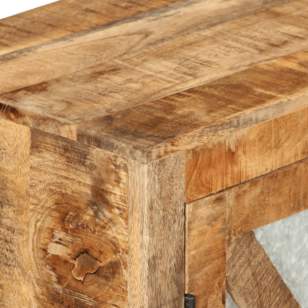 vidaXL Sideboard 80x30x71 cm Solid Rough Wood Mango and Metal