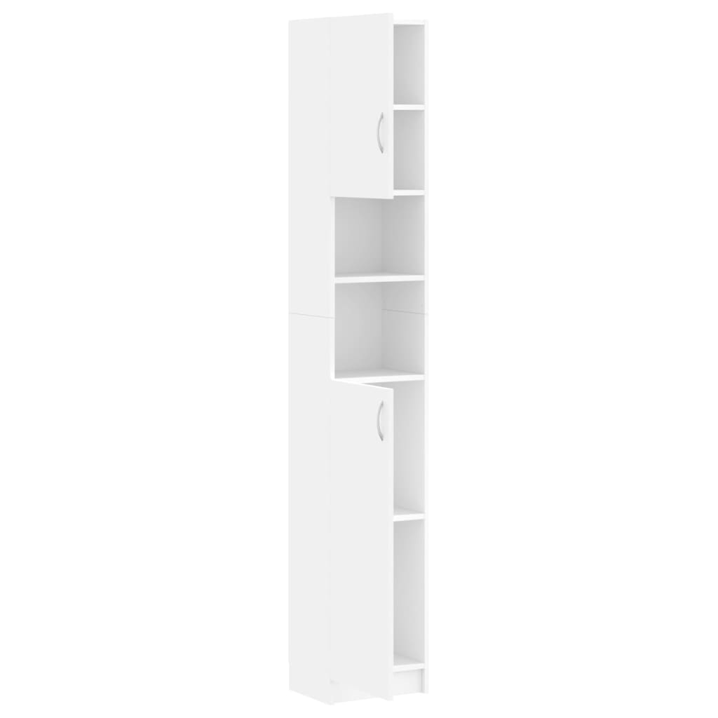 vidaXL Bathroom Cabinet White 32x25.5x190 cm Engineered Wood