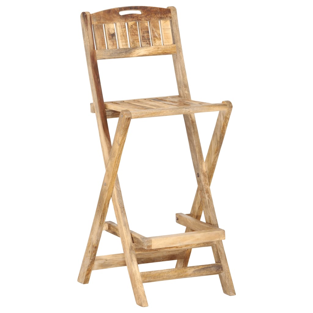 vidaXL Folding Outdoor Bar Chairs 2 pcs Solid Mango Wood