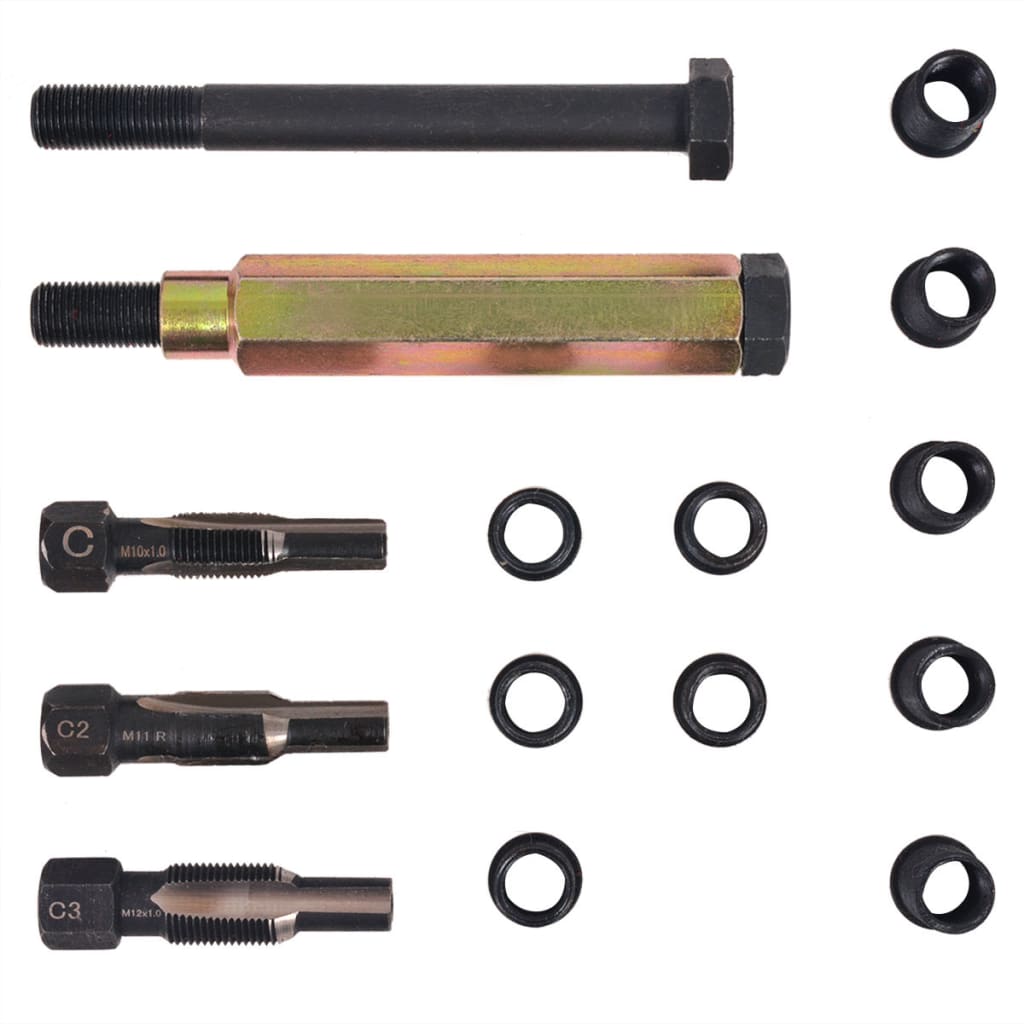 vidaXL 15 Piece Glow Plug Thread Repair Kit M10 x 1.0 mm