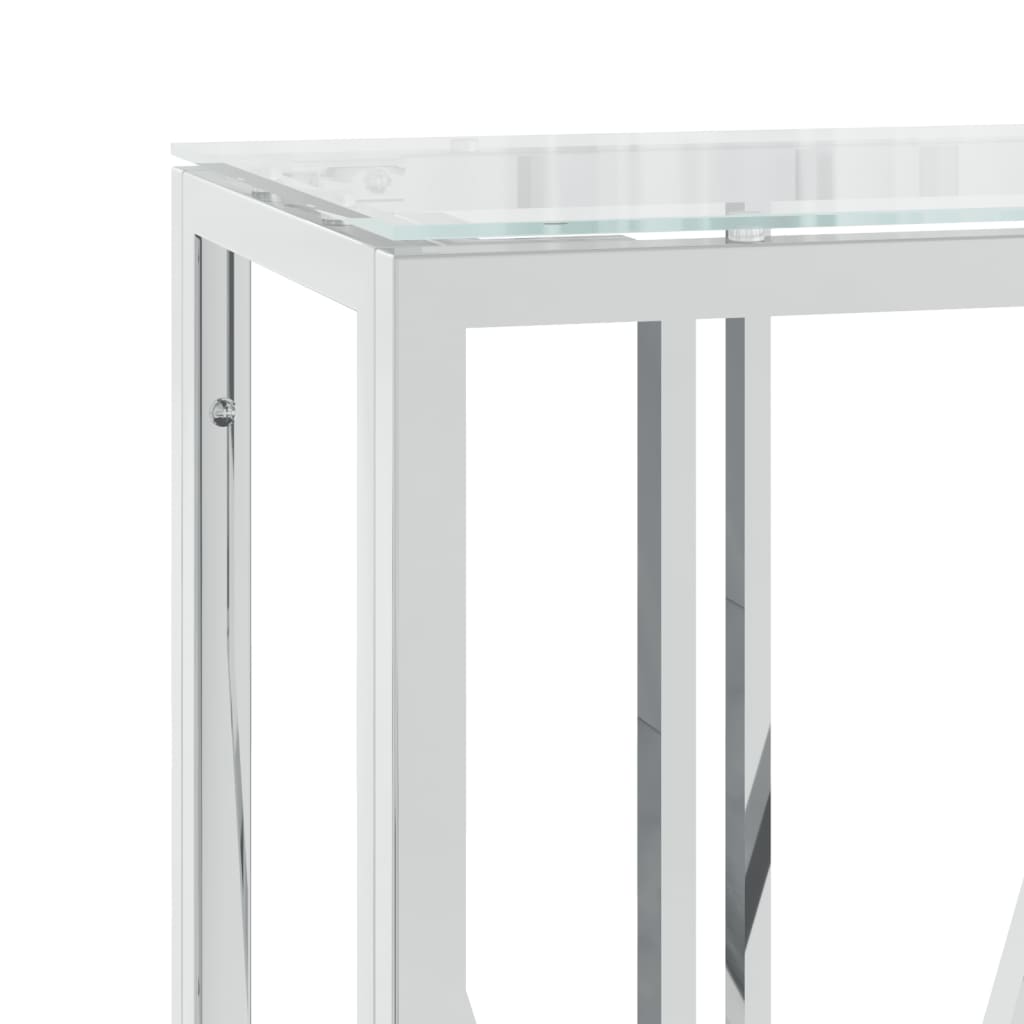 vidaXL Console Table 110x30x70 cm Stainless Steel and Glass