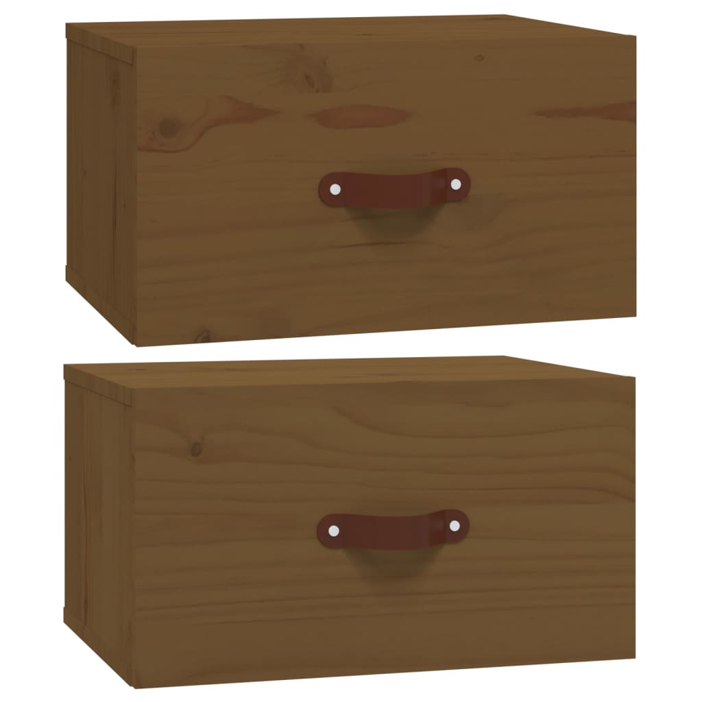 vidaXL Wall-mounted Bedside Cabinets 2 pcs Honey Brown 40x29.5x22 cm