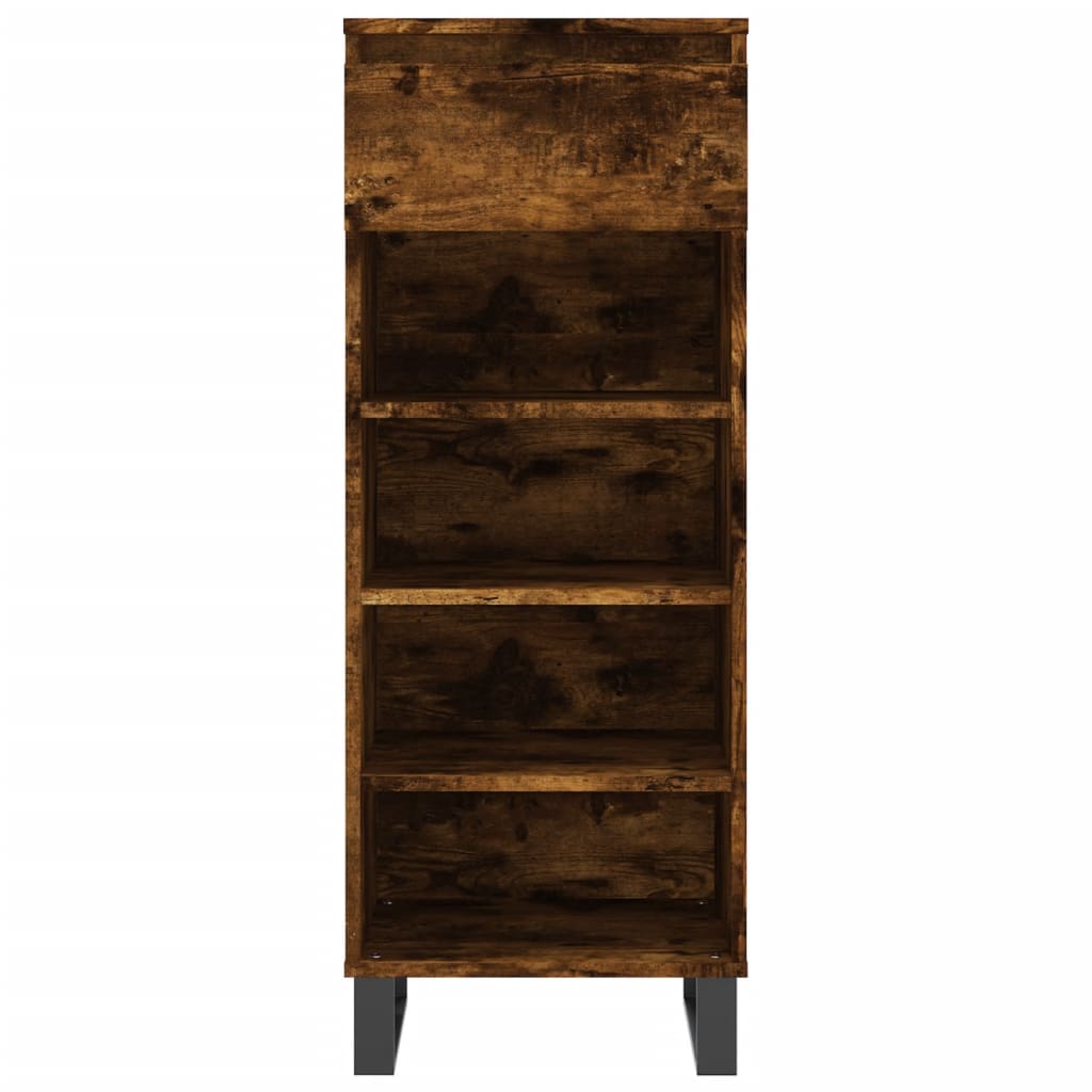 vidaXL Shoe Cabinet Smoked Oak 40x36x105 cm Engineered Wood