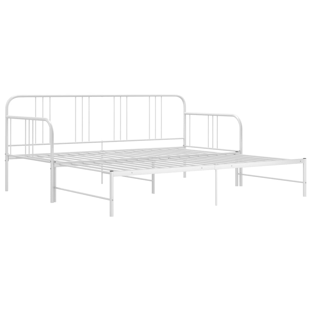 vidaXL Pull-out Sofa Bed Frame White Metal 90x200 cm