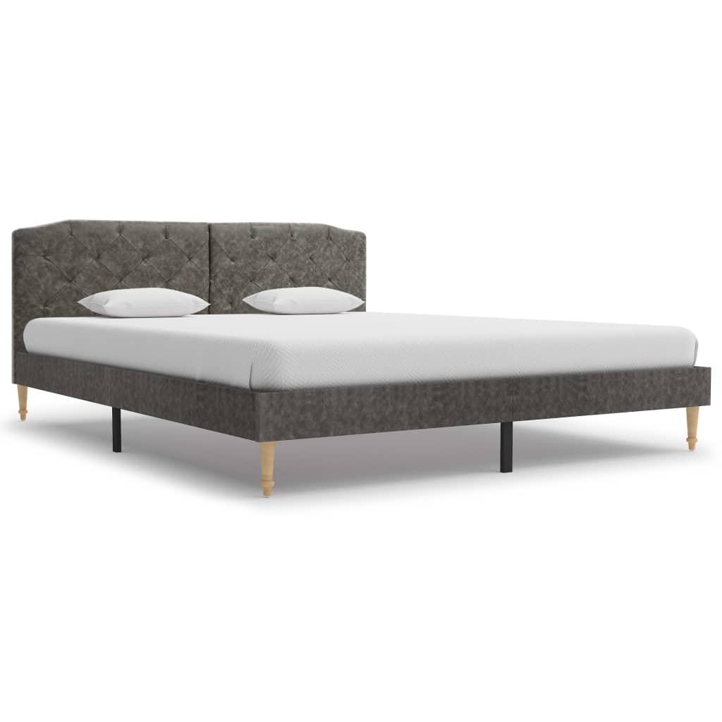vidaXL Bed Frame Dark Grey Fabric 150x200 cm King Size