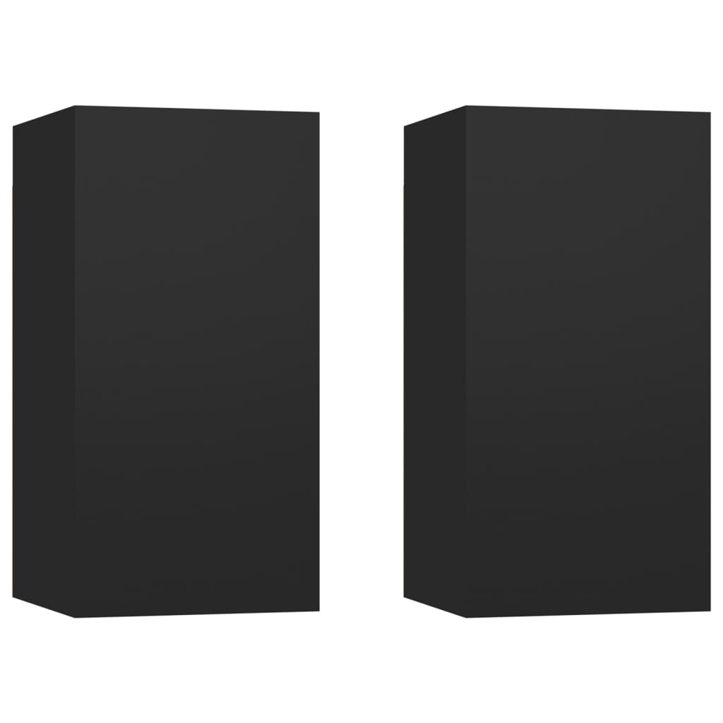 vidaXL TV Cabinets 2 pcs Black 30.5x30x60 cm Chipboard