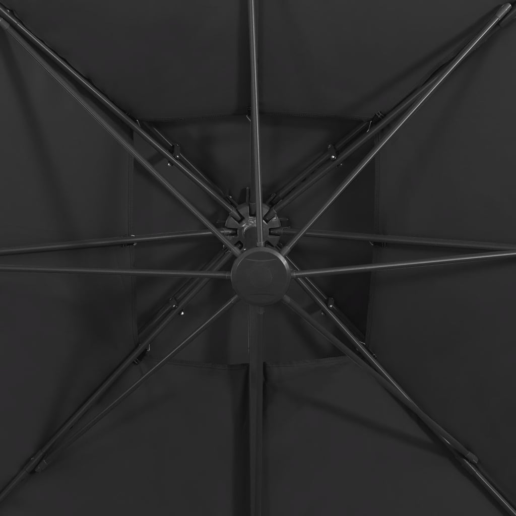 vidaXL Cantilever Umbrella with Double Top 300x300 cm Black
