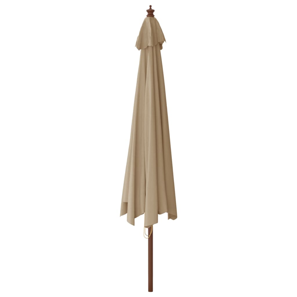vidaXL Garden Parasol with Wooden Pole Taupe 400x273 cm