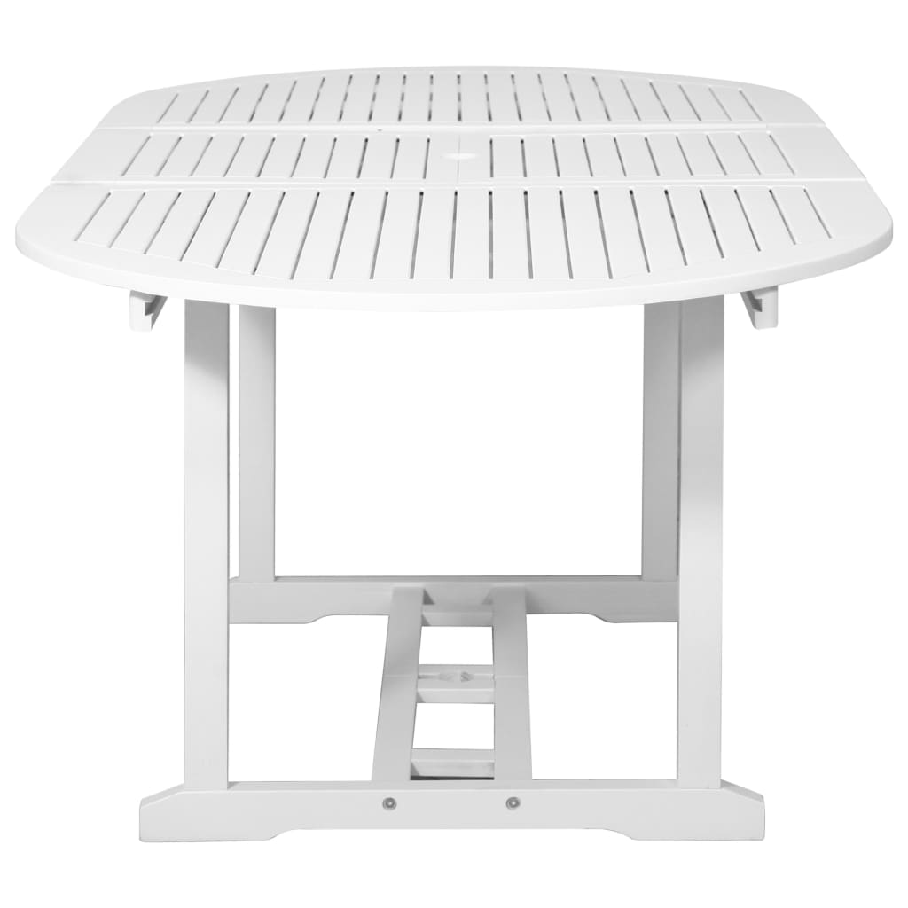 vidaXL 7 Piece Outdoor Dining Set Wood White with Extendable Table