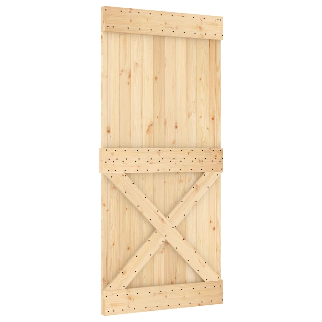 vidaXL Sliding Door with Hardware Set 95x210 cm Solid Wood Pine