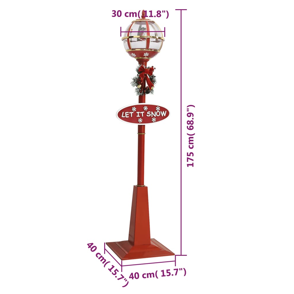 vidaXL Christmas Street Lamp with Santa 175 cm LED
