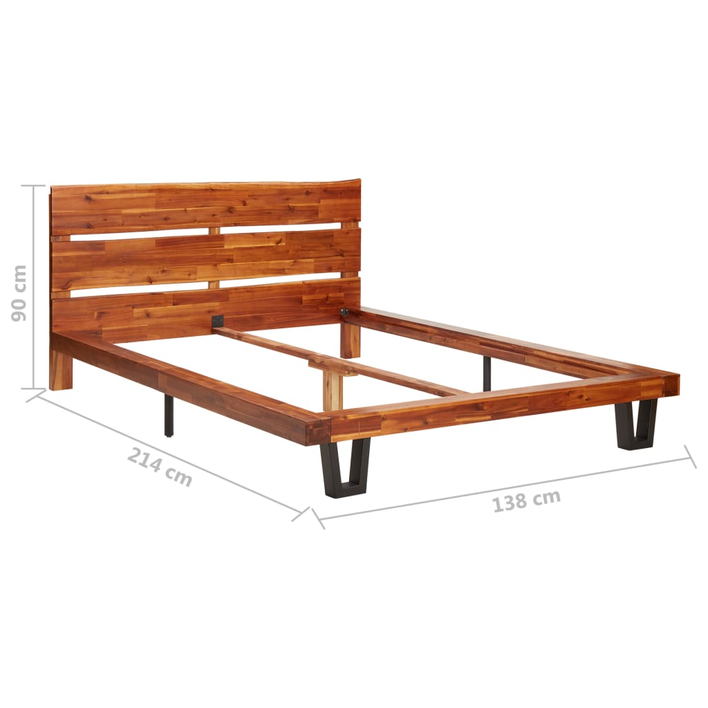 vidaXL Bed Frame with Live Edge Solid Acacia Wood 120 cm